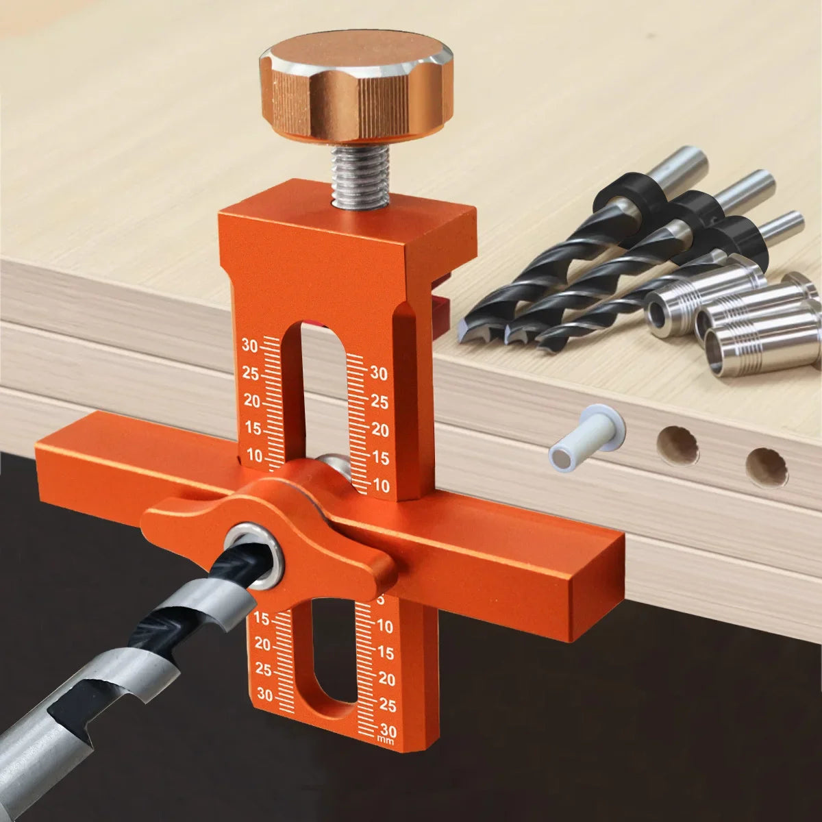 2 in 1 Cabinet Door Installation Positioner,6/8/10Mm Rebounder Punched Mounting Jig Wardrobe Cabinet Door Panel Installation Jig