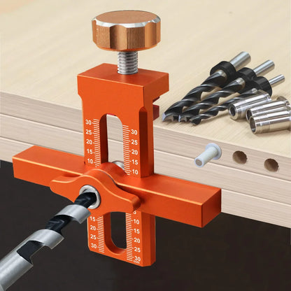 2 in 1 Cabinet Door Installation Positioner,6/8/10Mm Rebounder Punched Mounting Jig Wardrobe Cabinet Door Panel Installation Jig